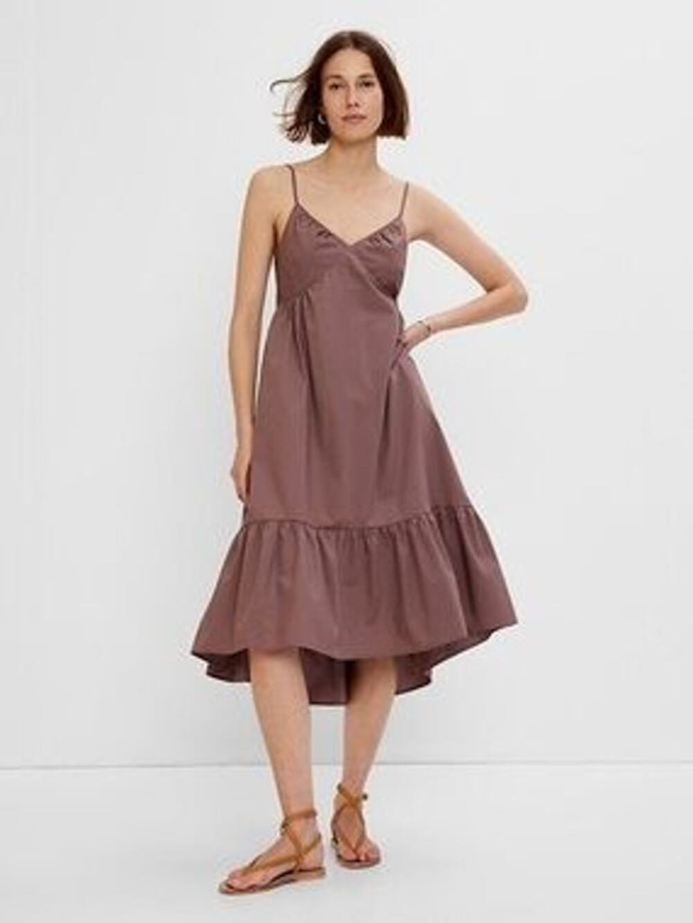 NWT Gap Deep V-Neck Cami Midi Dress